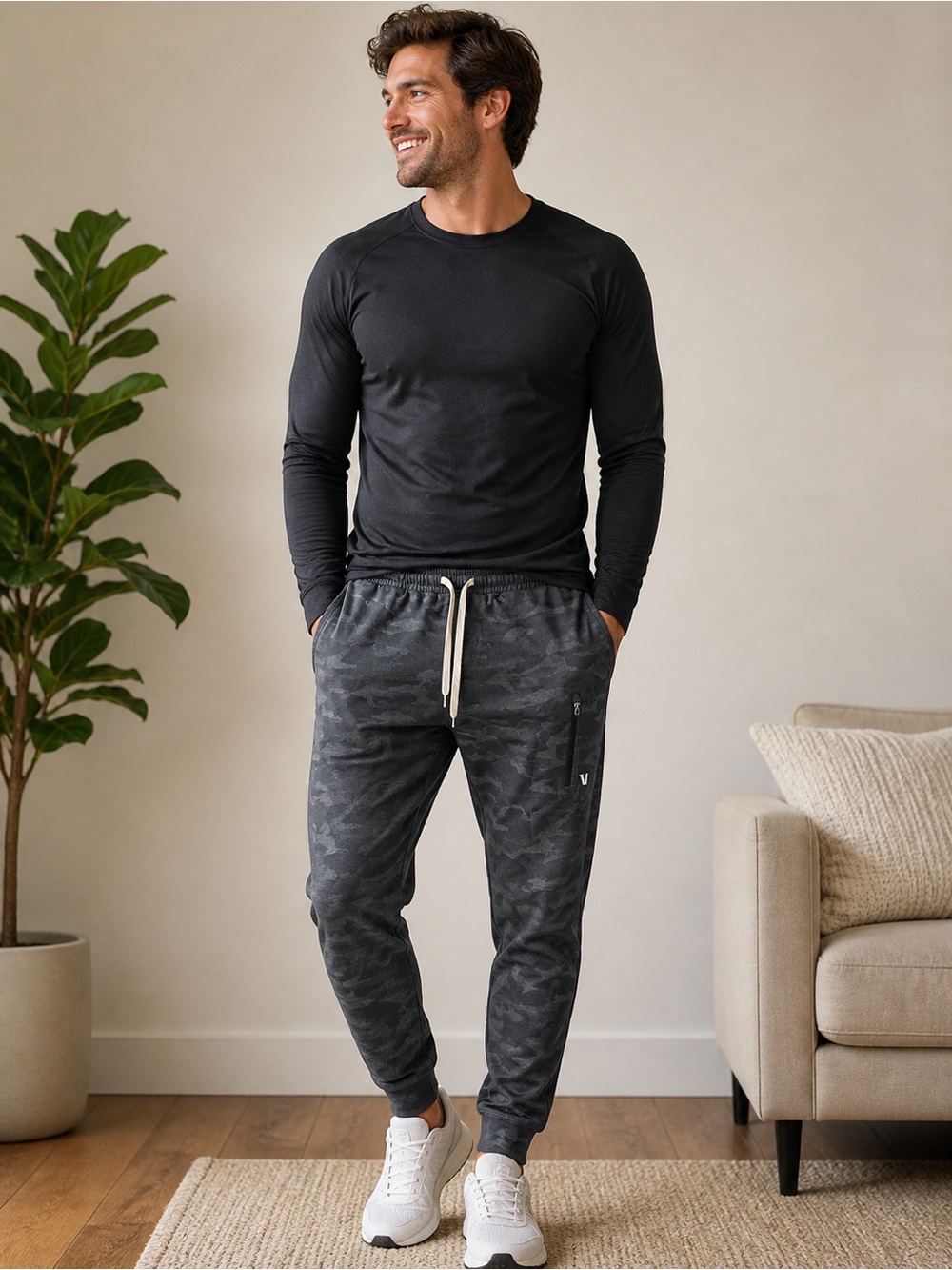 Vuori Black Camo Joggers - Drawstring Casual Pants men’s